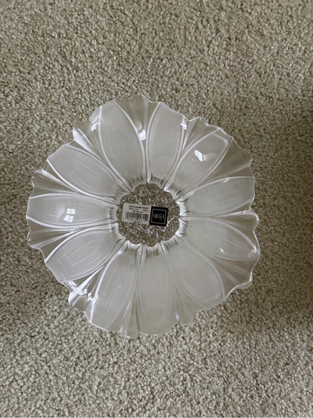 Mikasa Clear Frosted Petal Glass Serving Bowl